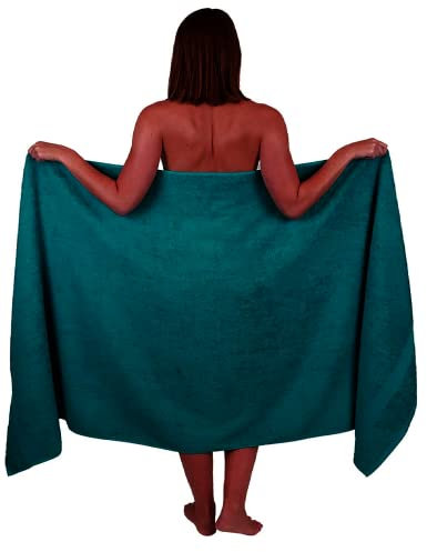 Wholesale Trade Dealz Drap de bain extra large 100 x 200 cm - 600 g/m² - Bleu lagon