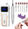 Taladro de uñas portátil de 35000 RPM, lima de uñas eléctrica recargable, máquina profesional, lima E para uñas acrílicas, lima inalámbrica con kit de puntas para salón de manicura y hogar…