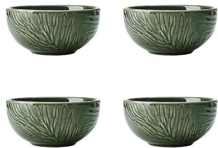 Mikasa Jardin Juego de cuencos para salsas de 4 piezas, 4 Cuencos de Gres Verde para Fiestas y Entretenimiento, 10cm - Caja de regalo