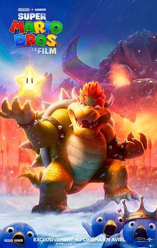 Générique Super Mario Bros – Original Kino-Poster – 2023 – Bowser und Stern – Versand gerollt 120 x 160 cm