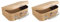 Rayher 67205000 18 x 12 x 6,5 cm, FSC zertifiziert, mit Metallgriff und Schnappverschluss, kleiner Koffer aus Pappmaché, Bastelkoffer, Utensilienkoffer, Pappmachébox, Natur (Packung mit 2)