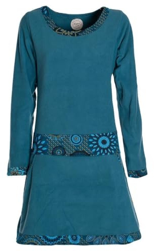 Vishes- Alternative Bekleidung - Extra warmes Winterkleid Damen Langarm Kleider Sweatkleid Fleece