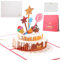 KIKISML Pop Up Birthday Card, 3D Happy Birthday Greeting Card with Envelopes and Note Card, Blank Congratulation Gift Anniversary Card for Men Women Husband Wife Mother Father Children Friend, Red