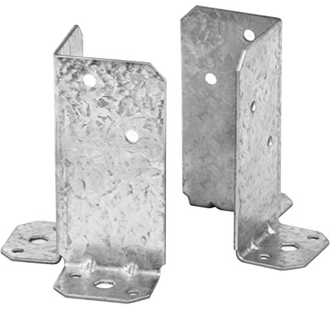 YIDU69Q 8 Pcs Adjustable Split Retrofit Post Base for 4x4,6x6 Post, Fence Deck Support Bracket, 12 Gauge