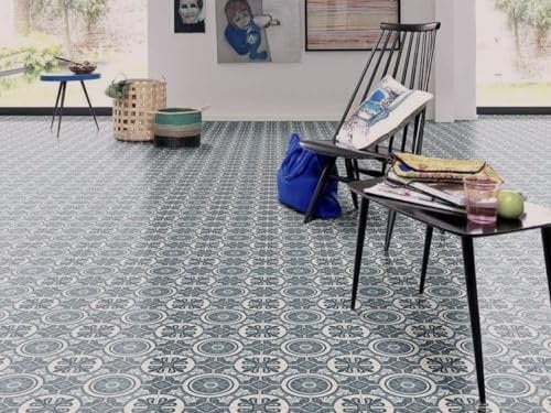 Alpha-Tex PVC Bodenbelag Vinylboden im Retro Look, Zuschnitt (4m breit, 6m lang)
