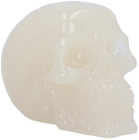 Nemesis Now Phosphoreszierender Totenkopf, 8 cm, mittelgroß, Kunstharz, weiß, leuchtet im Dunkeln, Leuchtend grün leuchtender Totenkopf, makabre Heimdekoration, aus feinstem Harz gegossen