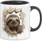 Trendation - 3D Faultier Tasse Geschenk Kaffee-Becher Faultier Loch Wand (Schwarz)