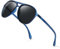 Wrimen Polarisiert-Sonnenbrille-Herren-Damen-Sonnenbrillen-UV400 Unisex Oval Schwarz Polarisierte Brille Metallrahmen Retro Klassisch für Angeln Trekking Radfahren
