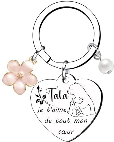 YZLPLP Annonce grossesse tata porte clef Cadeau tata veux tu être ma marraine cadeau annonce grossesse tata porte clef futur tata porte clef tata bts porte clef meilleure tata porte clef (2)