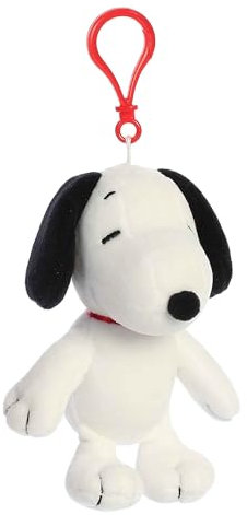 Aurora Timeless Peanuts Snoopy Keychain Stuffed Animal - Classic Characters - Lasting Memories - White 4.5 inches