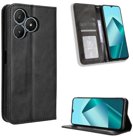 BORYA Cover per Wiko T20, Premium PU Pelle+TPU Antiurto Silicone Folio Flip Custodia, Portafoglio Supporto Slot Schede Magnetica Chiusura Blocco RFID, Nero