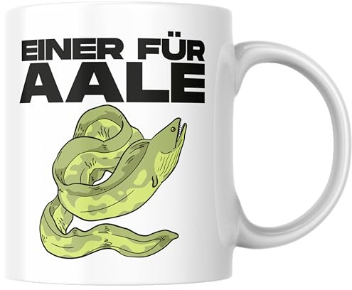 Einer Für Aale Wortspiel Angler Fischer Angeln Aal Fischen Kaffee Tasse Geschenk (Weiß)