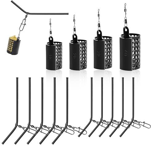 Theiuaoqwe Futterkorb Angeln 14 Stück Futterkorb Anti Tangle Boom Angel Futterkorb Feeder Korb Futterkörbe Zum Angeln Zubehör für Angler Balance Angelsets für Meeres- und Süßwasserfische