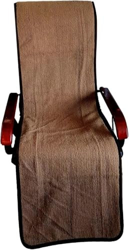 Sesselschoner Anti-Rutsch 100% Wolle, 60 x 200 cm - Schokobraun (Wellenoptik Dunkelbraun)