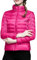 Piumino da donna, leggero, trapuntato, senza cappuccio, giacca invernale basic, tinta unita, con colletto alto, con chiusura lampo, caldo, impermeabile, traspirante, per il tempo libero, Rosa acceso.,