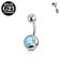 FunZing Titan Bauchnabelpiercing Silber, Klein, 6mm Stablänge, 14G, Solid Titan, Blau, CZ Nabel Ringe für Body Piercing