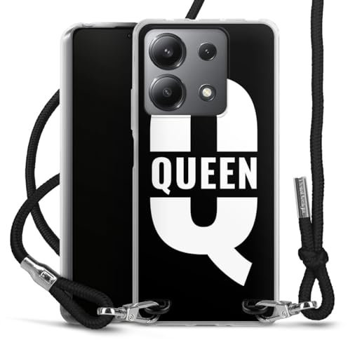 DeinDesign Carry Case kompatibel mit Xiaomi Redmi Note 13 5G Hülle mit Band Handykette zum Umhängen schwarz Queen Womensday Liebe