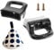 HSUYUN 2 Piezas Asas para Ollas, Cortas Mango Lateral de Olla Metal, Negras Asa Lateral de Olla, con Tornillos y Accesorios Anti-Escaldaduras, para Ollas a Presión, Ollas Soperas, Sartenes