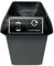 Chabrias Ltd 30 Litre Recycling Waste Bin With Lid & Logo Sticker Included (Black & Food Waste Logo)