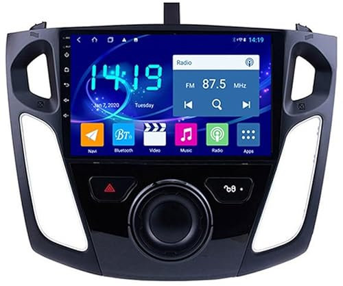 YFYANFEI 9 Zoll Android 14 Autoradio Mit GPS Navigator Für Ford Focus 3 2011-2019 Mit Wireless Carplay & Android Auto Unterstützt WiFi/USB/Spiegel Link/Rückfahrkamera,4 Core WiFi 1G+32G
