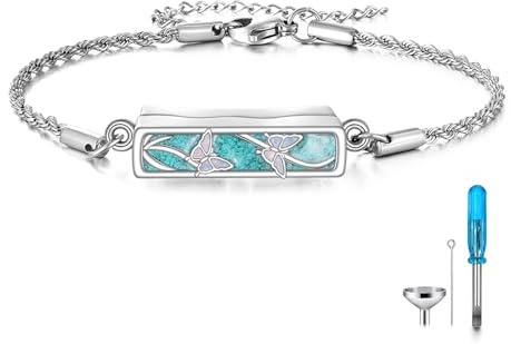 YAFEINI Türkis Schmetterling/Libellen Armband Sterling Silber Türkis Urnen Armband Tier Schmuck Geschenke Für Frauen
