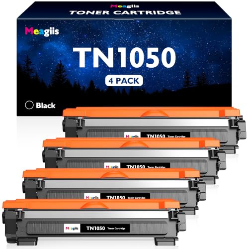 Meagiis TN1050 Toner Kompatibel mit Brother TN-1050 Toner (4 Schwarz) | Kompatibel mit Brother HL-1110, HL-1112, HL-1210W, HL-1212W, DCP-1510, DCP-1512, DCP-1610W, DCP-1612W, MFC-1810, MFC-1910W