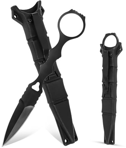 Fonyet Outdoor Messer mit Kydex Scheide, 17cm Full Tang Klein Messer Gürtelmesser Scharfes Survival Messer für Camping, Geschenke für Männer (B)