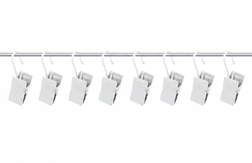 Heavy-Duty White Metal Curtain Clips 15 Pack Rust-Resistant Drapery Hooks for Hanging Curtains, Drapes & Panels – Easy Attachment for Window Treatments.