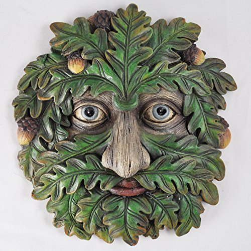 Fiesta Studios - Placca da parete con albero e faccia di quercia WHISPERER, grande giardino, decorazione regalo decorativa Greenman, 16 cm