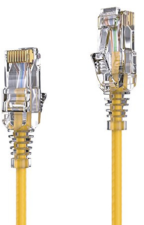 PureLink MC1503-005 CAT6 Netzwerkkabel UTP (10/100/1000 Mbit/s), extra dünn mit 2X RJ45 Stecker, Patchkabel für Switch, Modem, Router, Patchpanels, Patchfelder, 1-er Set, 0,50m, gelb