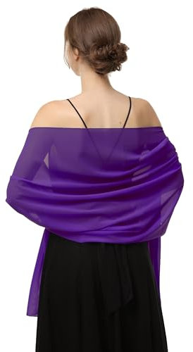 Chiffon-Schals, Schals für Braut, Hochzeit, Party, Abendkleid und besondere Anlässe Kleider, violett, Länge (79) * Breite (19)