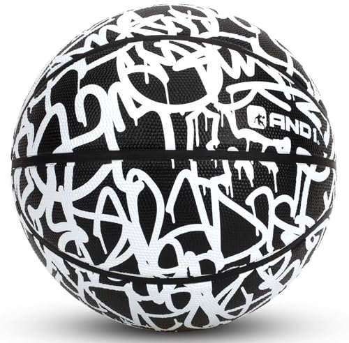 AND1 Chaos Gummi-Basketball: Spielfertig, Bürogröße (74,9 cm), Streetball, hergestellt für Indoor/Outdoor-Basketballspiele, Graffiti-Serie (Farbe kann variieren)