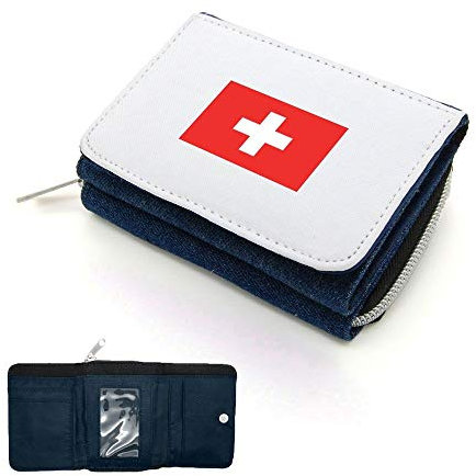 Mygoodprice Portefeuille à Rabat Porte-Monnaie Drapeau Suisse Jean