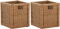 korb.outlet Set / 2 Regalkorb Braun-Hell ca. 28x29x30 mit Holzrahmen Rattan Schubfach Box zur Aufbewahrung Schrankkorb Griff