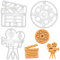 3er Set Film Ausstechformen (Formen: Filmrolle, Videokamera und Filmklappe), 3 Teile, Bakerlogy