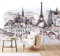 Papier Peint Intissé Tour Eiffel, Paris, France 250X175Cm 3D Intissé Photo Poster Tableaux Muraux Salon Chambre Bureau Couloir Mural Décoration