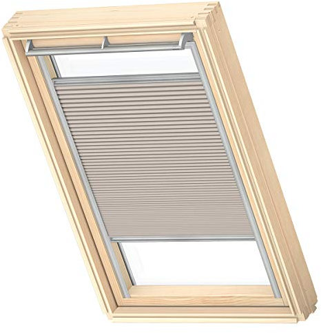 VELUX Original Wabenplissee, S08, Cremegrau, mit Grauer Führungsschiene