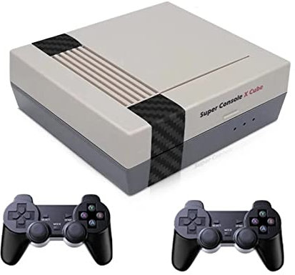 KINMRIS Super Console X Cube 40000 Videospiele Retro Klassische Spielkonsole mit Zwei kabellosen Joysticks (X CUBE-128G)