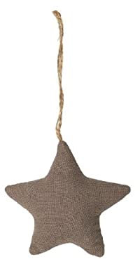 Stoff Deko-Stern 10 cm zum Hängen Diverse Ausführungen Weihnachtsdeko Geschenk Weihnachtsschmuck, Farbe:Taupe