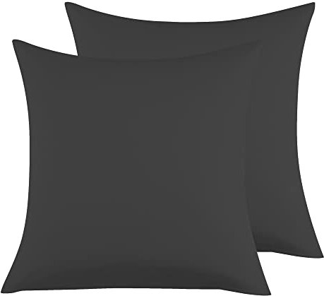 Kissenbezug 80x80cm 2er Set - Kopfkissenbezug Mikrofaser Premium Superweicher - Kissenhülle 80x80cm - Schwarz