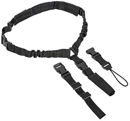 Tasmanian Tiger TT Single Multipurpose Sling Gepolsterter Single Trage-Riemen mit variablen Befestigungsoptionen für Lang-Waffen, Kameras oder Taschen, Schwarz