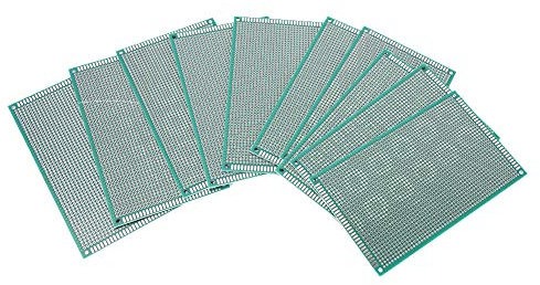 10 Uds. Kit de prototipo de placa PCB de doble cara, 9x15cm 9x15cm PCB placa de circuito de placa de pruebas estañada para soldar para proyectos electrónicos de bricolaje