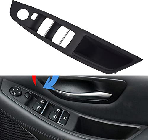 RHD Black Side Door Handle for BMW 5 Series F10 F11,Inner Door Pull Handle Trim Cover Kits Replacement Window Switch Armrest Panel for BMW 520 523 525 528 530 535 (Driver Side(Front Right))