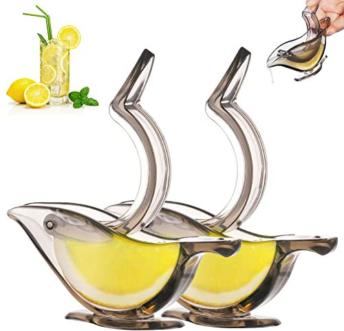 AUAUY Spremi Limone, Spremiagrumi Manuale, Spremiagrumi Professionale, Spremiagrumi in Acrilico, Facile da Usare e Pulire, per Juicing Arance Agrumi Frutta Spremute Fresche (2 Pz Grigio)