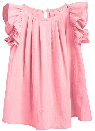 Yanmucy Vestiti di Cotone per Neonati per Bambine Bambino Estate Vestito Angelo Bambina Spiaggia Estiva con Volant Abiti per Neonati 6-24 Mesi