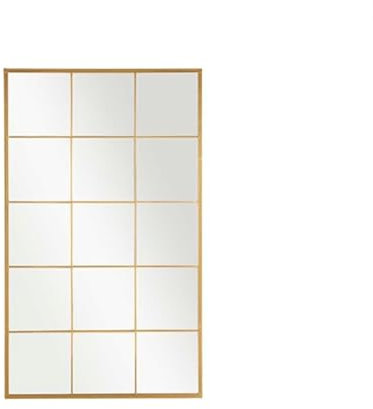 GIFTDECOR Espejo Ventana Pared, Negro, Metalico, Estilo Industrial, diseño Moderno, para Salón, Dormitorio, recibidor, Distribuidor (Dorado, 150)