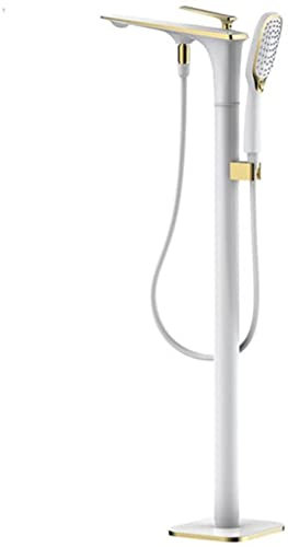 Freistehender Badewannen-Wasserhahn, Duscharmatur-Set, freistehender Wannen-Wasserhahn, Badezimmer-Wannen-Wasserhahn, freistehender Wannenfüller, Einhand-Mischbatterie aus Messing mit Handbrause,