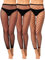 Jadive 3 Collants en Résille sans Pied Noirs Gothiques Leggings en Filet de Taille Haute sans Orteils (Style Classique)