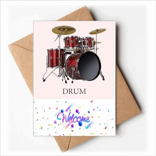 Grußkarten, Motiv: Musik, klassisches Musikinstrument, Trommel, Grußkarten, Umschläge, blanko