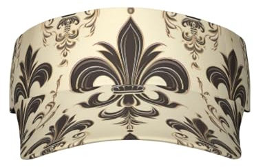 ZaKhs Fleur-de-Lis and Coat Arms Knight Print Sport Sun Visor Hats Adjustable Baseball Cap Cotton Visor Caps for Women Men Black, Schwarz , One size